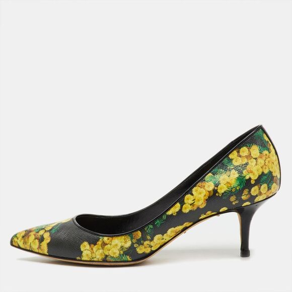 Dolce & Gabbana Multicolor Floral Print Patent Leather Pointed Toe Pumps Size 41